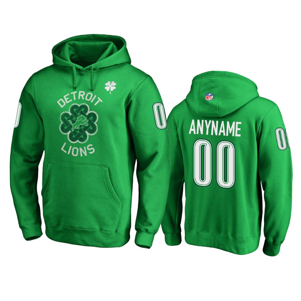 lions kelly green custom st. patrick's day hoodie