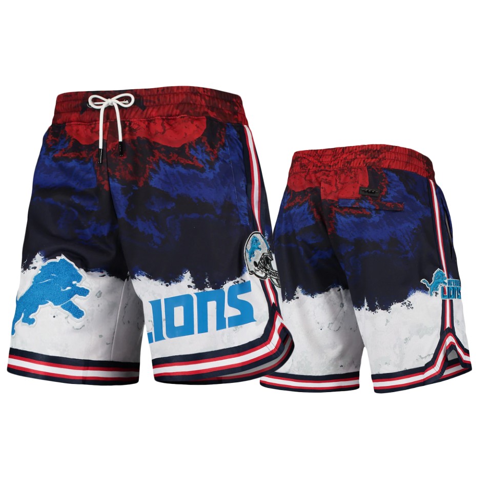 lions navy red americana pro standard shorts