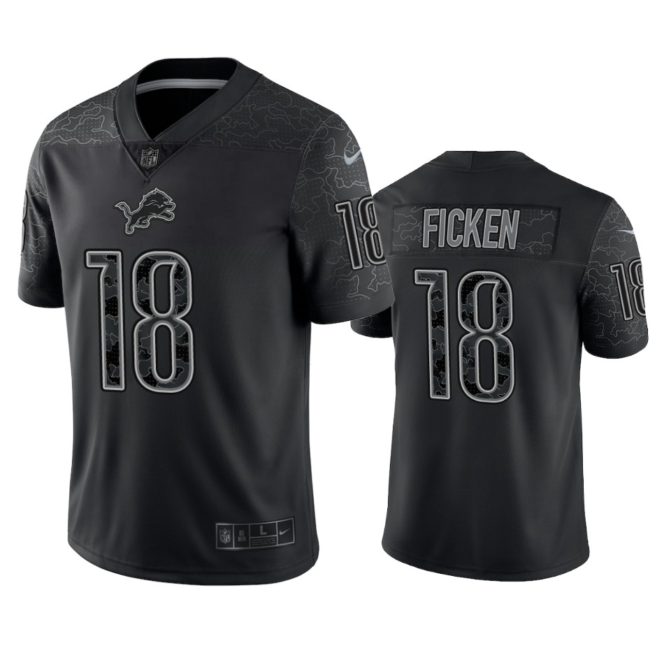 lions sam ficken black reflective limited jersey