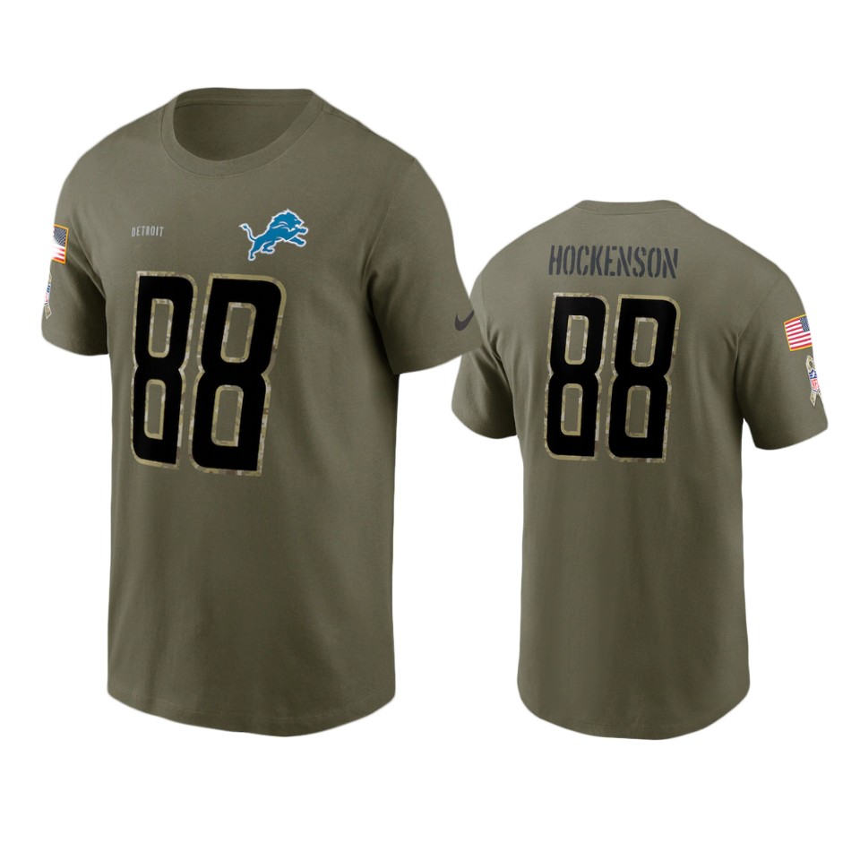 lions t.j. hockenson olive 2022 salute to service t shirt