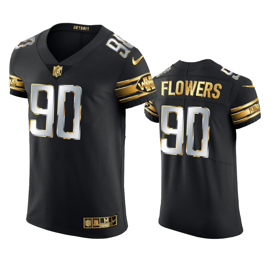lions trey flowers black golden edition elite jersey