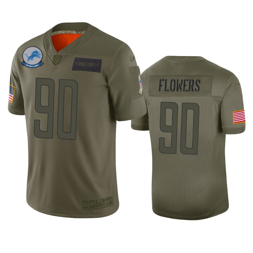 lions trey flowers camo limited 2019 salute to service jersey
