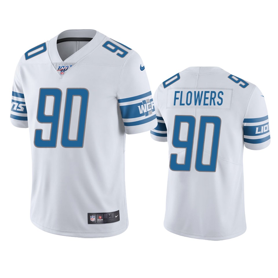 lions trey flowers white limited 100th season jersey