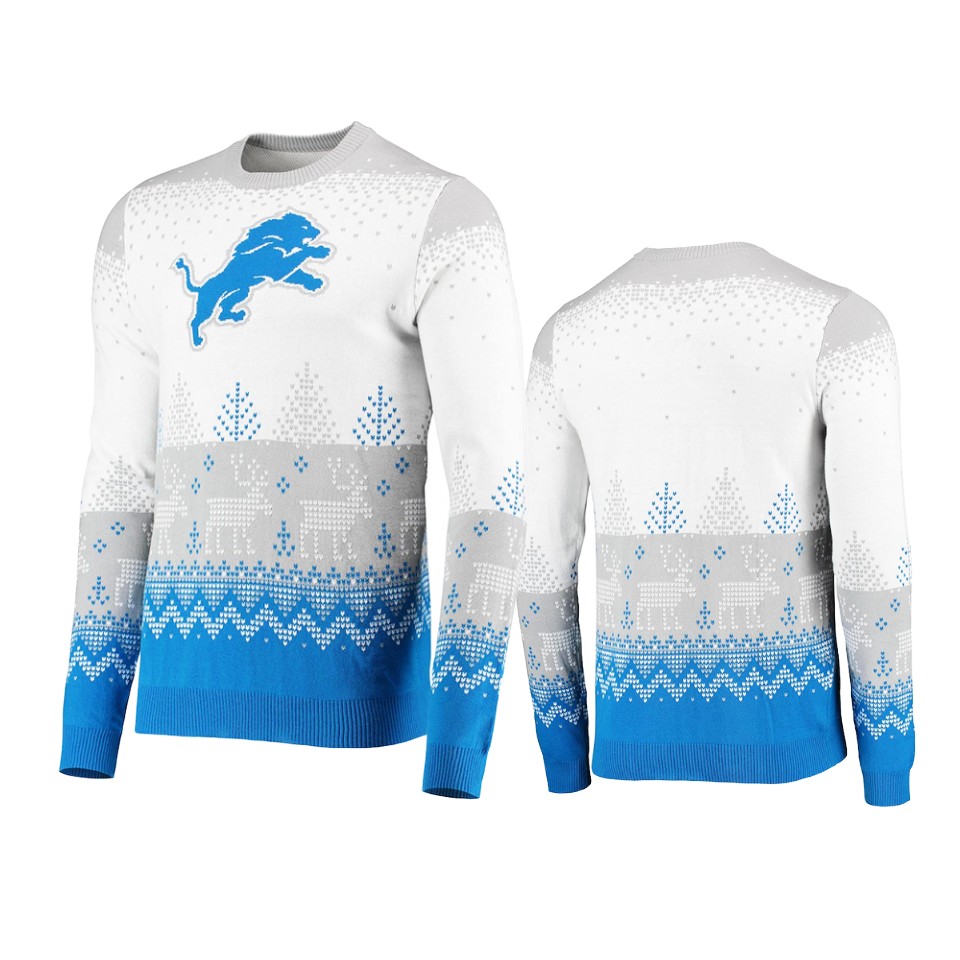 lions white 2021 christmas gift big logo sweater