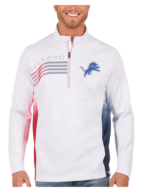 lions white navy liberty quarter zip pullover jacket