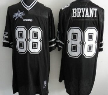 llas cowboys #88 bryant black with 50th jersey