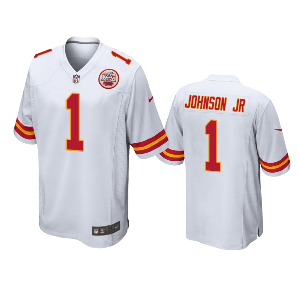 lonnie johnson jr. chiefs game white jersey