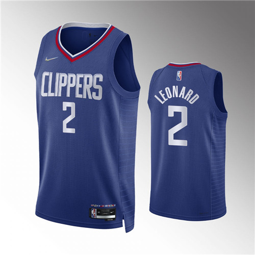 Los Angeles Clippers Kawhi Leonard 2021-22 75th Anniversary Icon Blue stitched Jersey #2