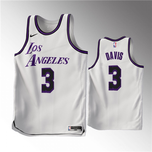 los angeles lakers anthony davis white 2022-23 city edition jersey