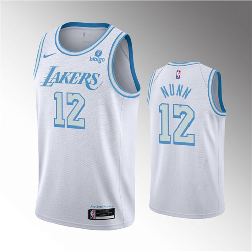 los angeles lakers kendrick nunn white 2021-22 city edition swingman jerse