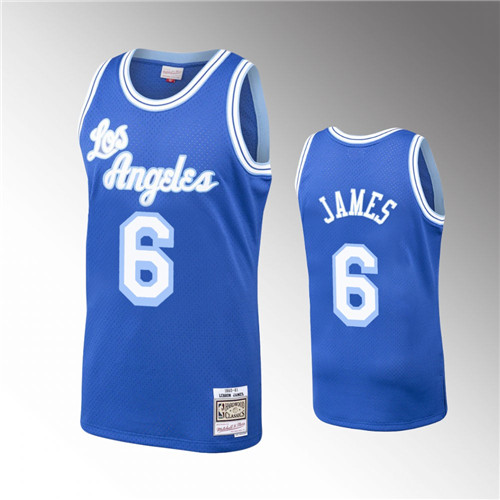 los angeles lakers lebron james royal 2021-22 hardwood classics jersey