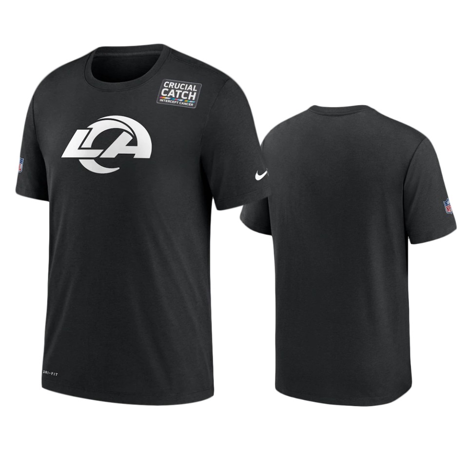 los angeles rams black crucial catch sideline t shirt