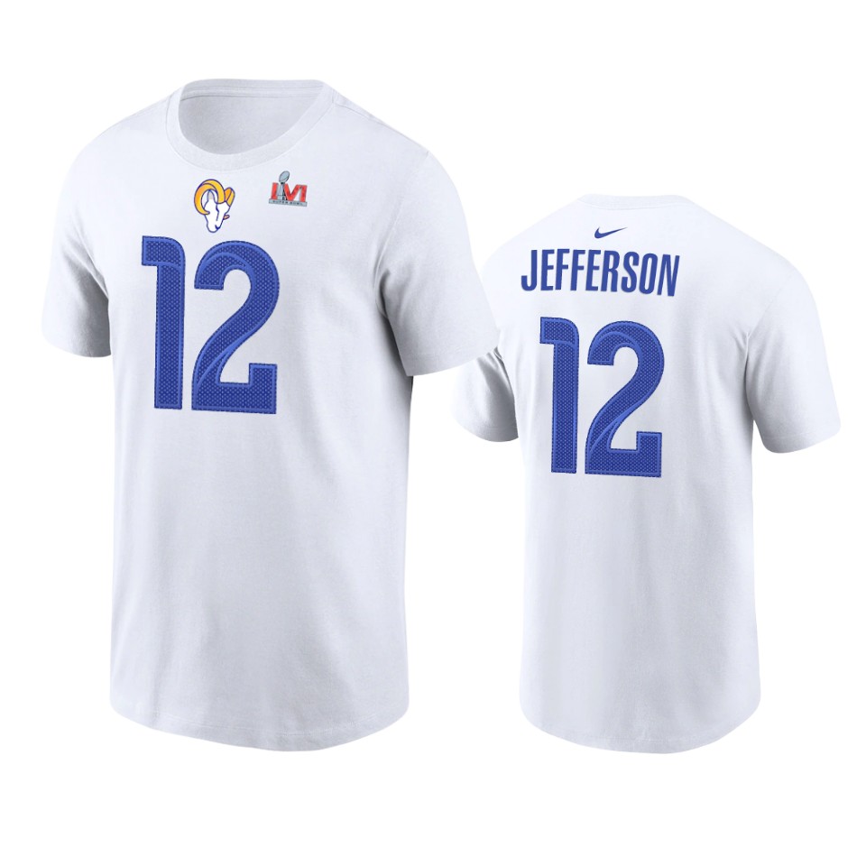 los angeles rams van jefferson white super bowl lvi t shirt