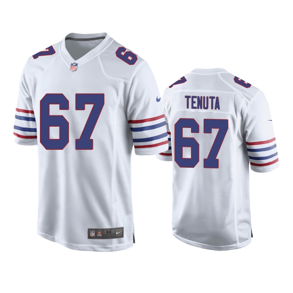 luke tenuta bills alternate game white jersey