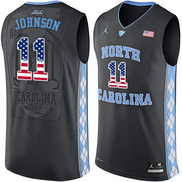 male north carolina tar heels 11 brice johnson black national flag basketball jersey