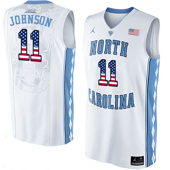 male north carolina tar heels 11 brice johnson white national flag basketball jersey
