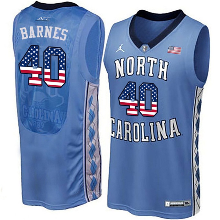 male north carolina tar heels 40 harrison barnes blue national flag basketball jersey