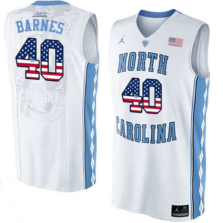 male north carolina tar heels 40 harrison barnes white national flag basketball jersey