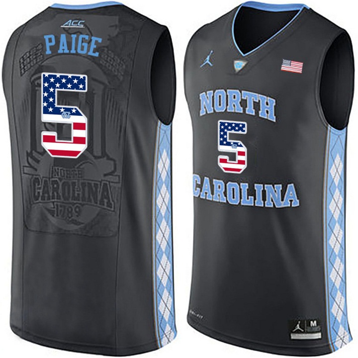 male north carolina tar heels 5 marcus paige black national flag basketball jersey
