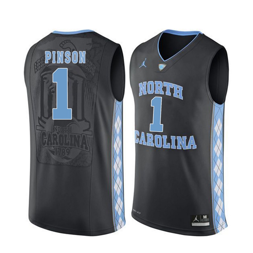 male north carolina tar heels black 1 theo pinson jersey