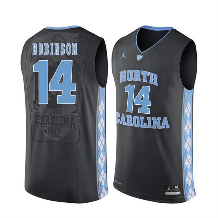 male north carolina tar heels black 14 brandon robinson jersey