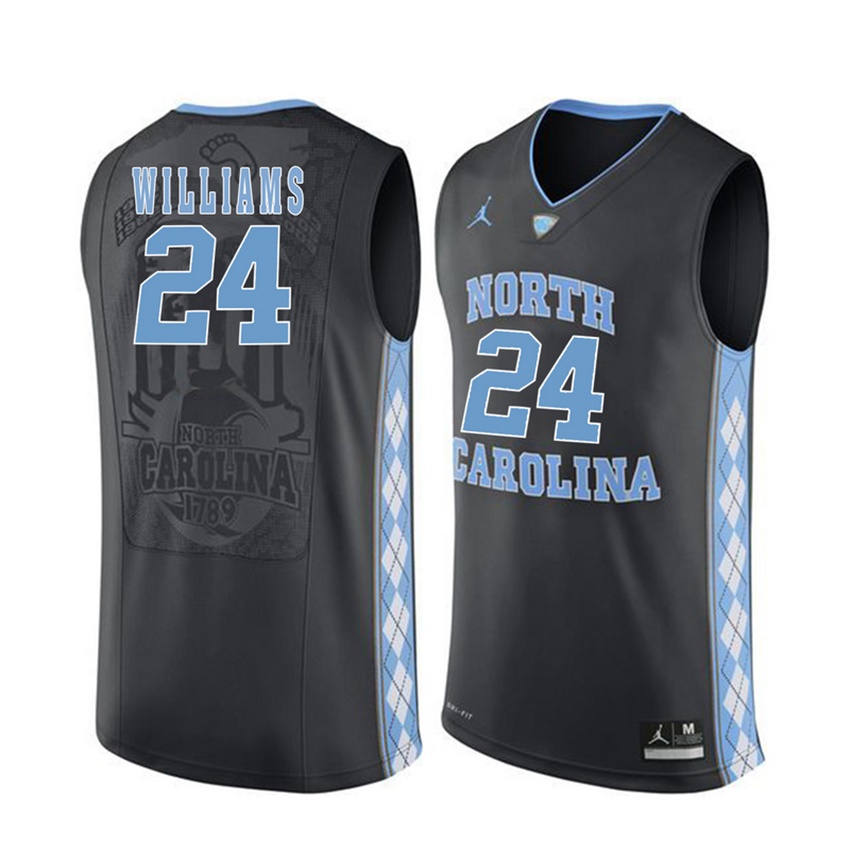 male north carolina tar heels black 24 kenny williams jersey