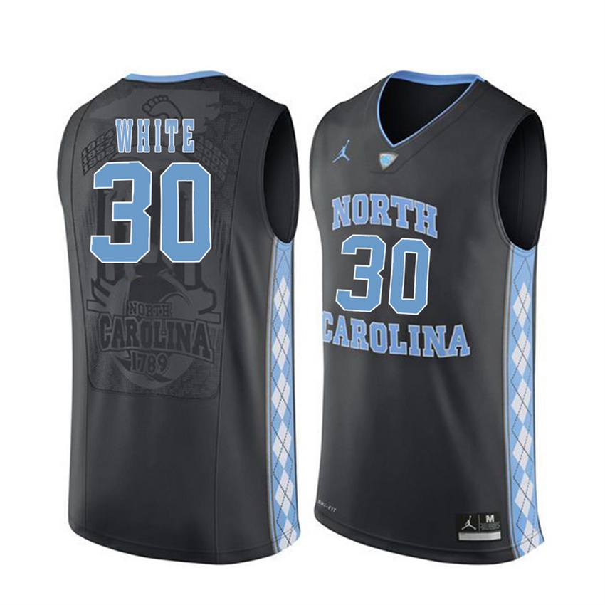male north carolina tar heels black 30 stilman white jersey