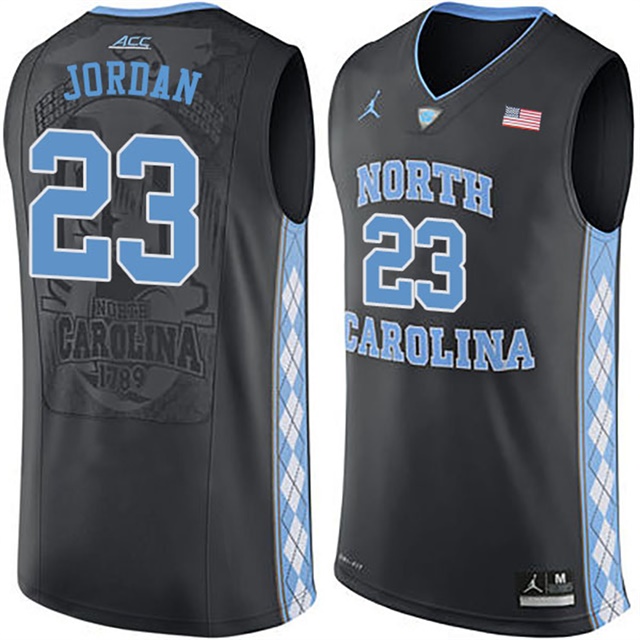 male north carolina tar heels black michael jordan college basketball jersey