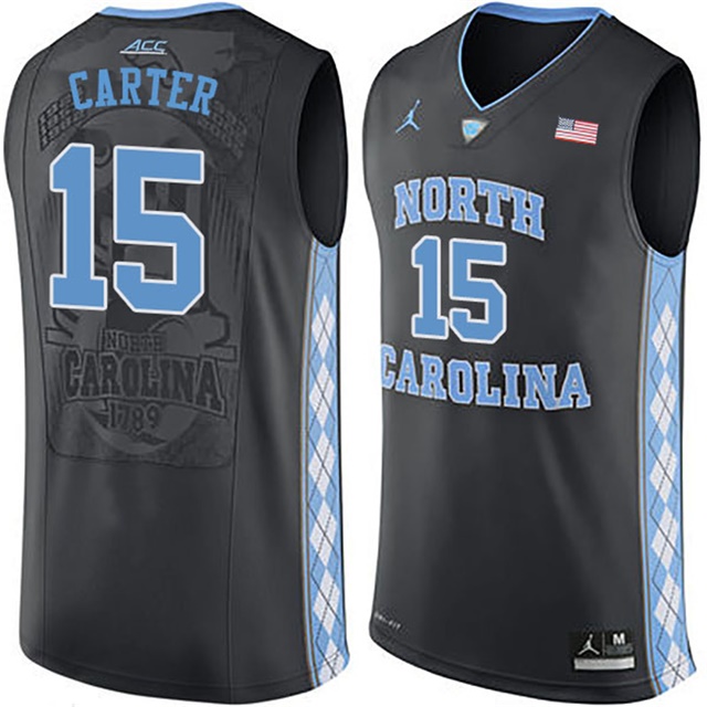 male north carolina tar heels black vince carter college basketball jersey