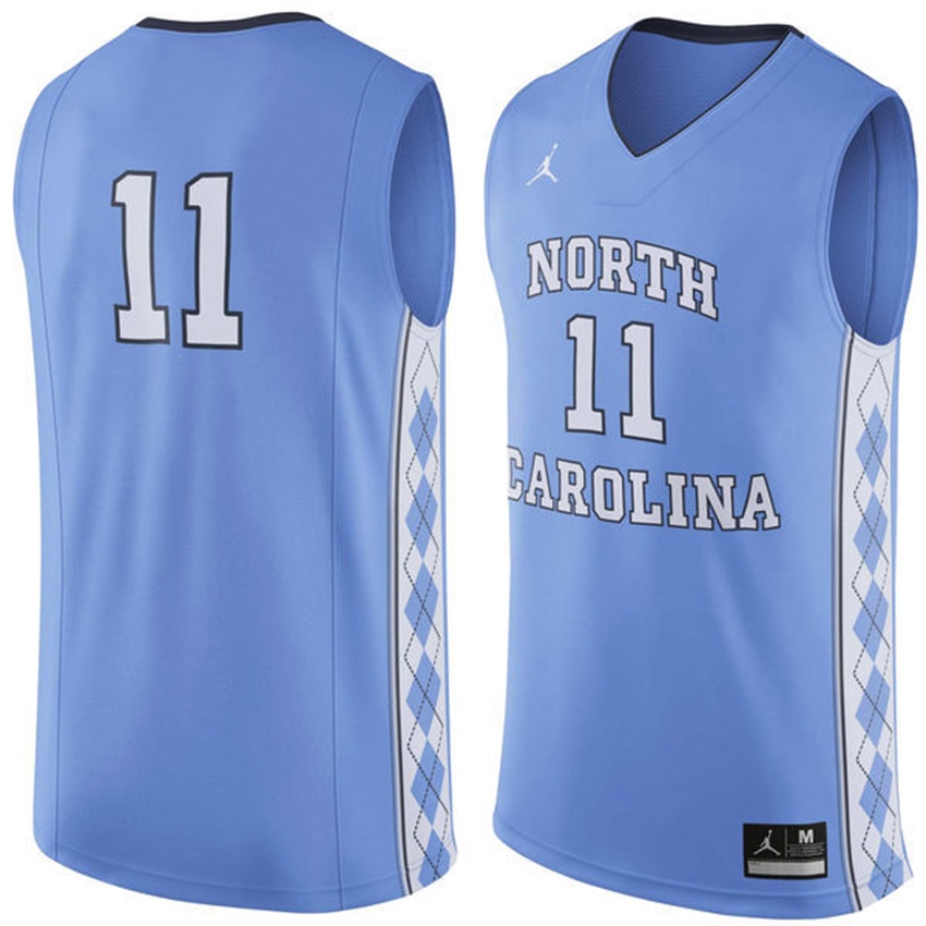 male north carolina tar heels blue 11 ncaa basketball premier tank top jersey