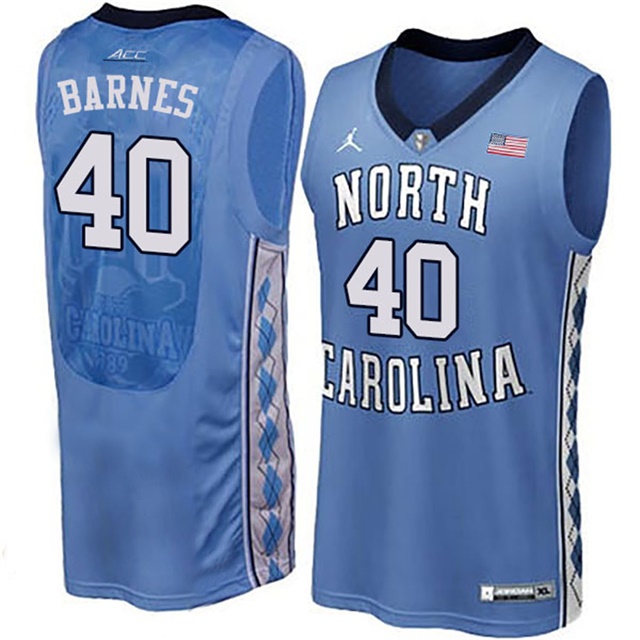 male north carolina tar heels blue harrison barnes college basketball jersey