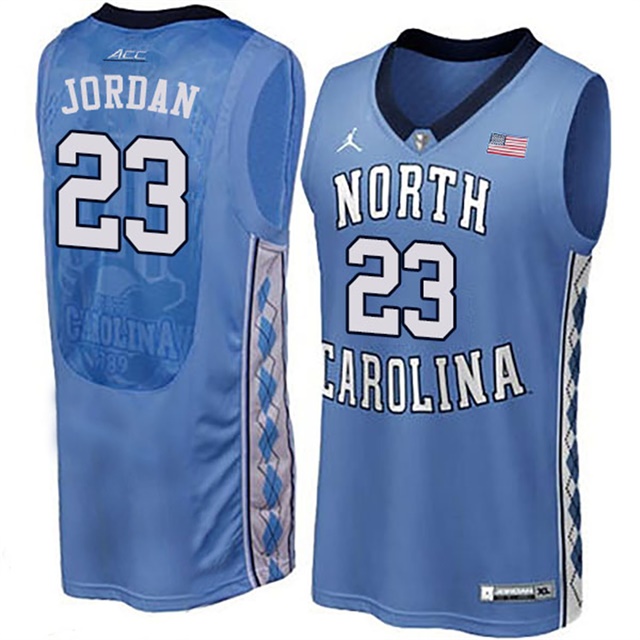 male north carolina tar heels blue michael jordan college basketball jersey