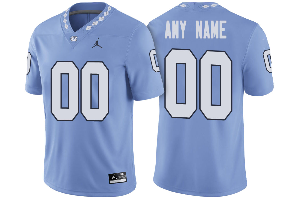 male north carolina tar heels carolina blue 2017 game football custom jersey