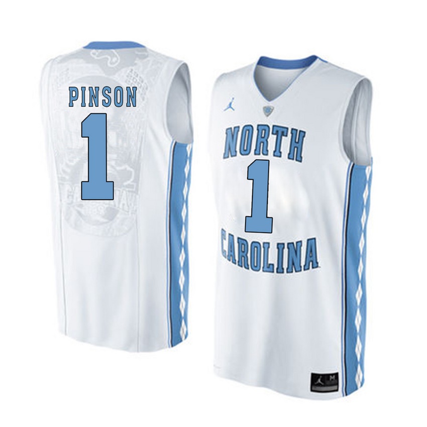 male north carolina tar heels white 1 theo pinson jersey