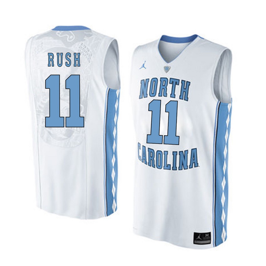 male north carolina tar heels white 11 shea rush jersey