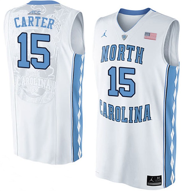 male north carolina tar heels white vince carter college basketball jersey