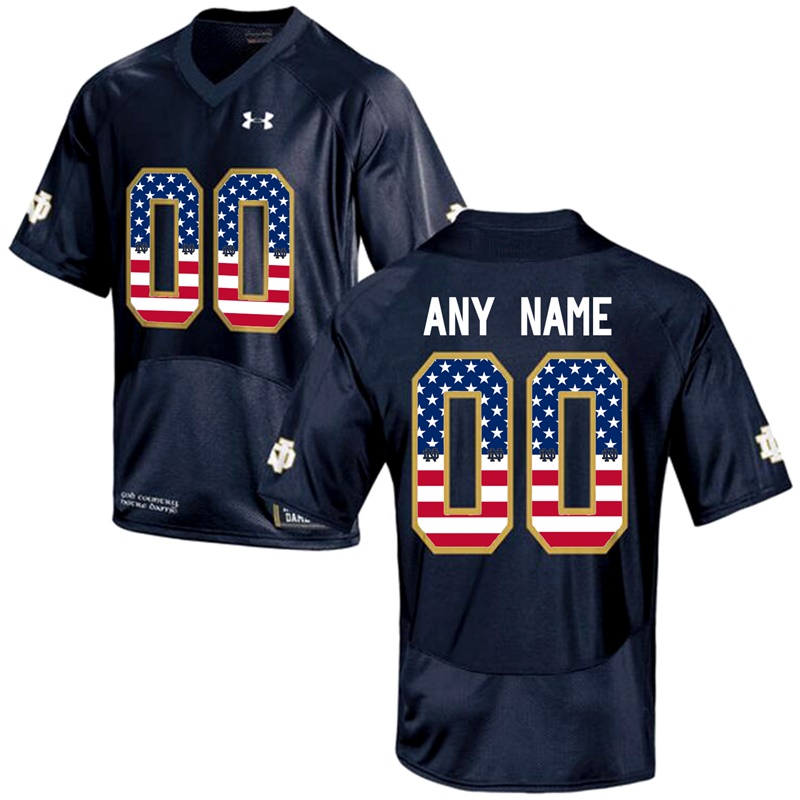 male notre dame fighting irish navy blue custom college football limited jersey