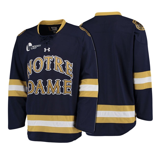 male notre dame fighting irish navy ncaa hockey jersey