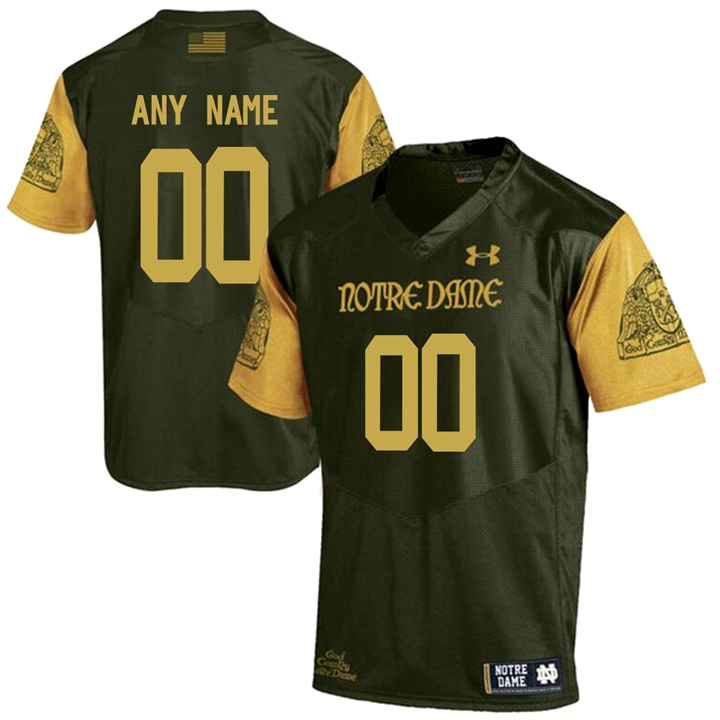 male notre dame fighting irish olive green 2016 shamrock series customized limited football jersey