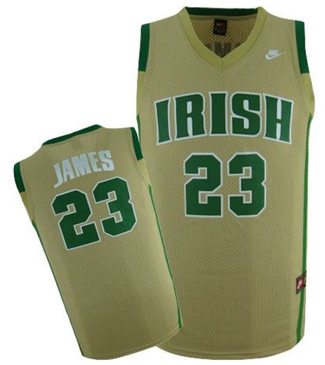 male notre dame fighting irish yellow lebron james college basketball jersey