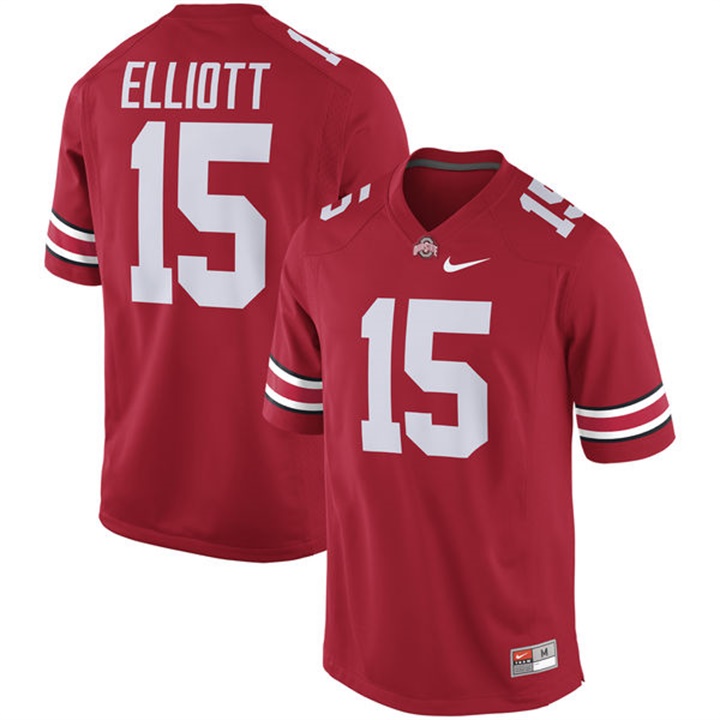 male ohio state buckeyes scarlet 15 ezekiel elliott alumni football performance jersey