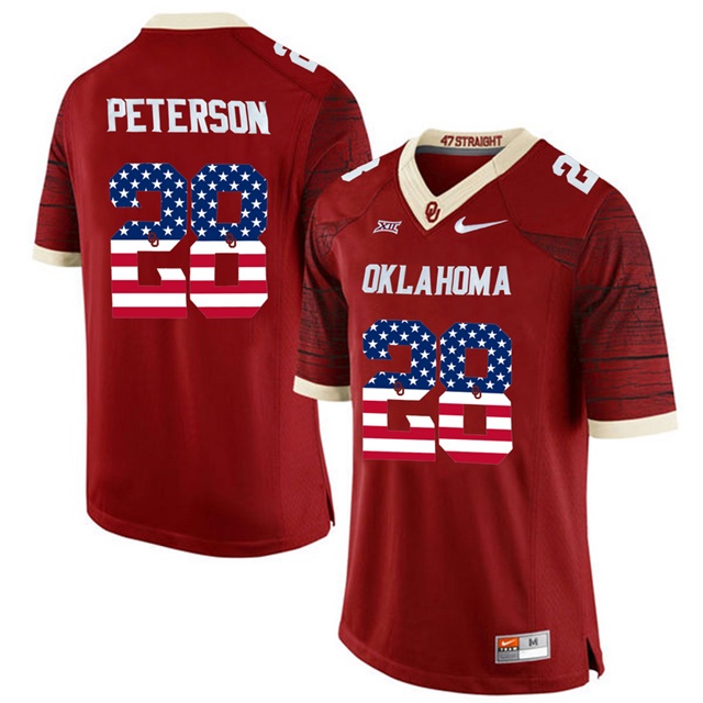 male oklahoma sooners 28 adrian peterson crinson college football limited jersey