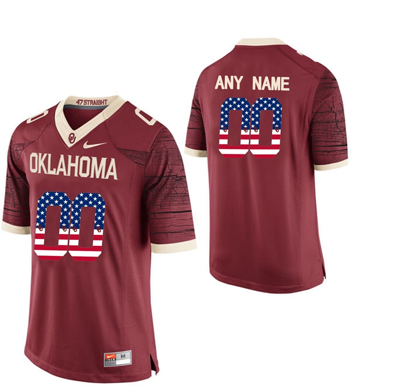 male oklahoma sooners crimson custom college football limited jersey