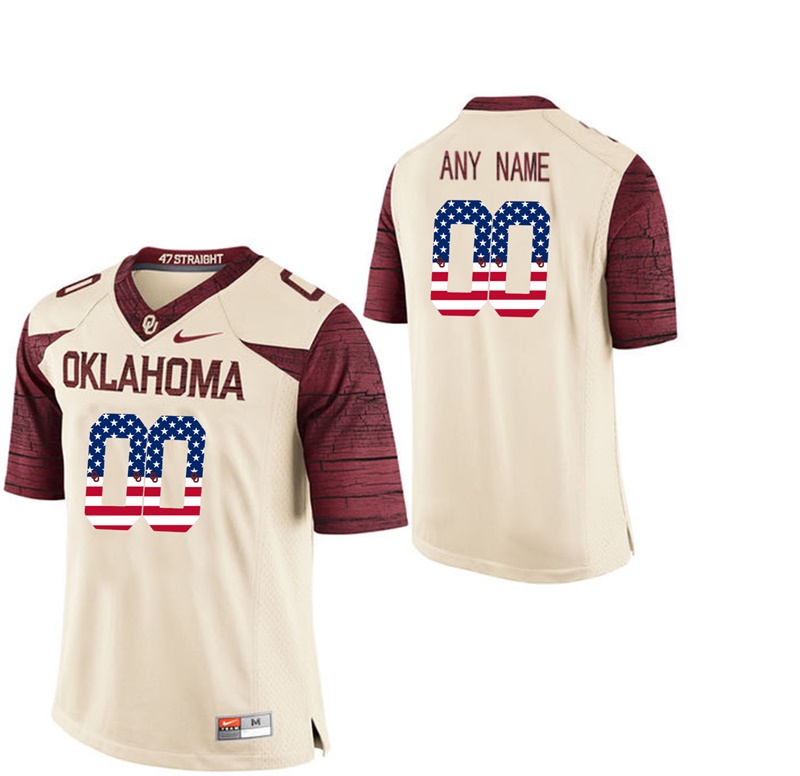 male oklahoma sooners white custom college football limited jersey