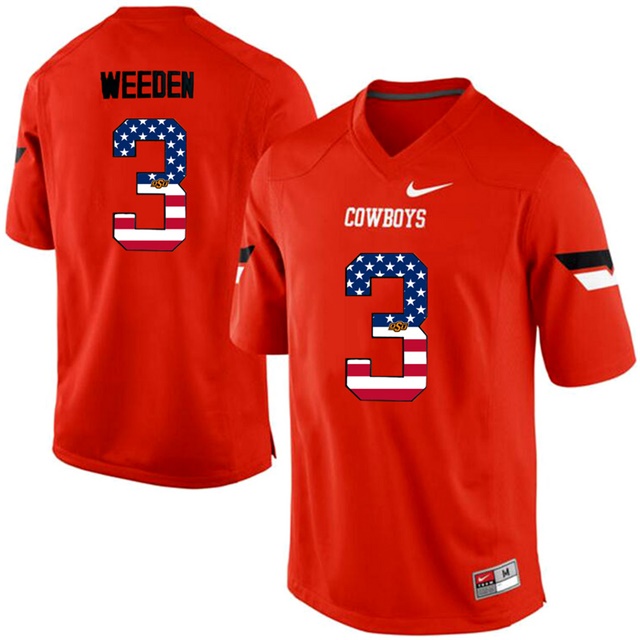 male oklahoma state cowboys 3 brandon weeden orange pro combat ncaa football jersey