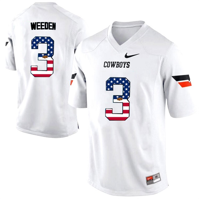 male oklahoma state cowboys 3 brandon weeden white pro combat ncaa football jersey
