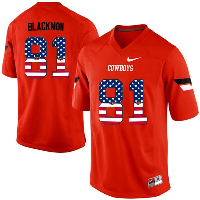 male oklahoma state cowboys 81 justin blackmon orange pro combat ncaa football jersey