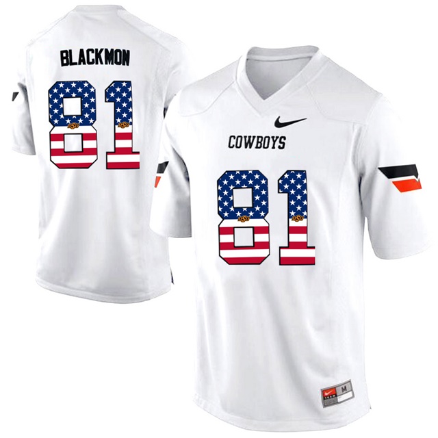 male oklahoma state cowboys 81 justin blackmon white pro combat ncaa football jersey