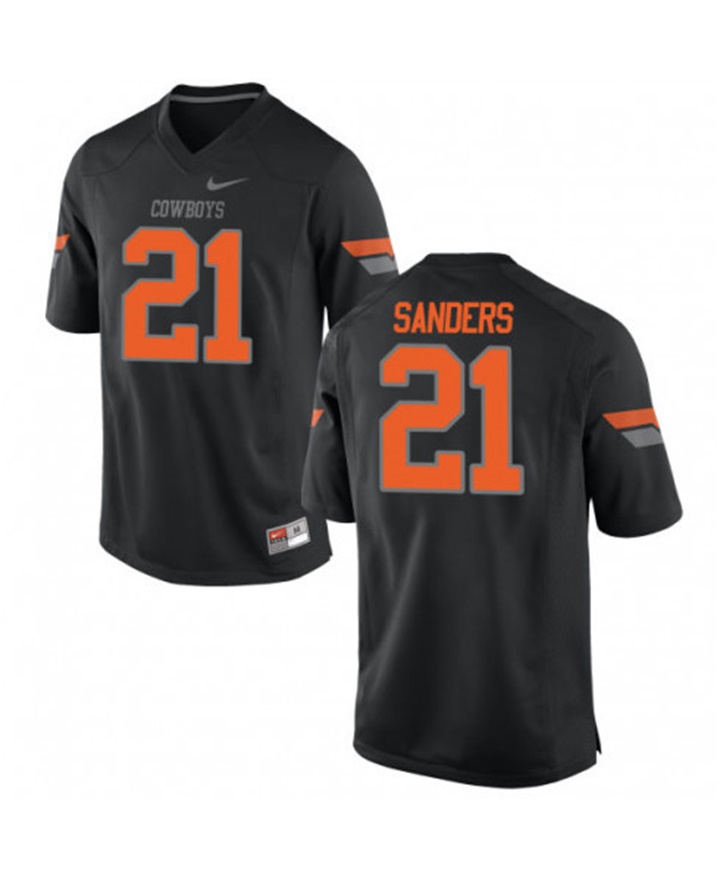 male oklahoma state cowboys black barry sanders college football team jersey