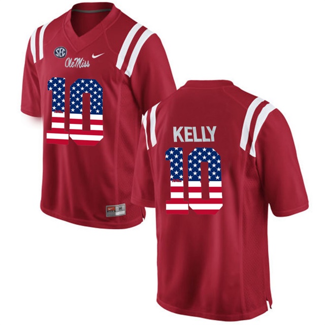 male ole miss rebels 10 chad kelly red college football limited jersey